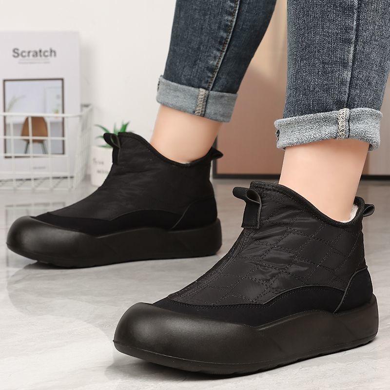 Winter Warm  Women's Chunky Platform Snow Boots Non-Slip Water Resistant Ankle Booties Shoes Comfortable Faux Fur Lining Walking Short Boots for Women