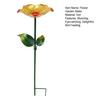 Metal Flower Garden Stake Bird Bath for Outside Freestanding Bath Bowl with Stake Hummingbird Feeder Station for Yard Lawn Garden Decor