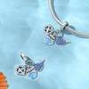 Ocean Wind Seahorse Turtle Whale Charm Beads DIY Jewelry Accessories Bracelet White Copper Plated