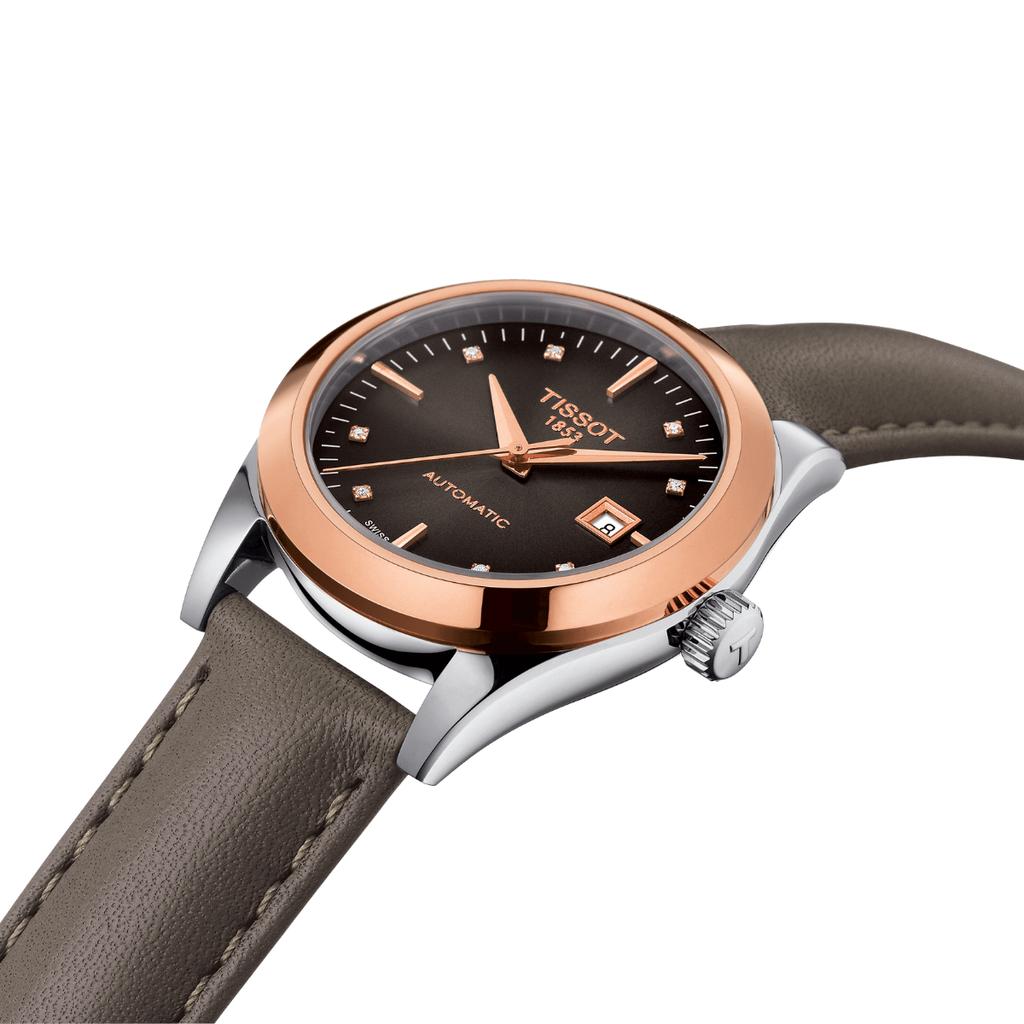 Tissot Leather Strap dark brown Dial Men's Fashion Watch T930.007.46.296.00