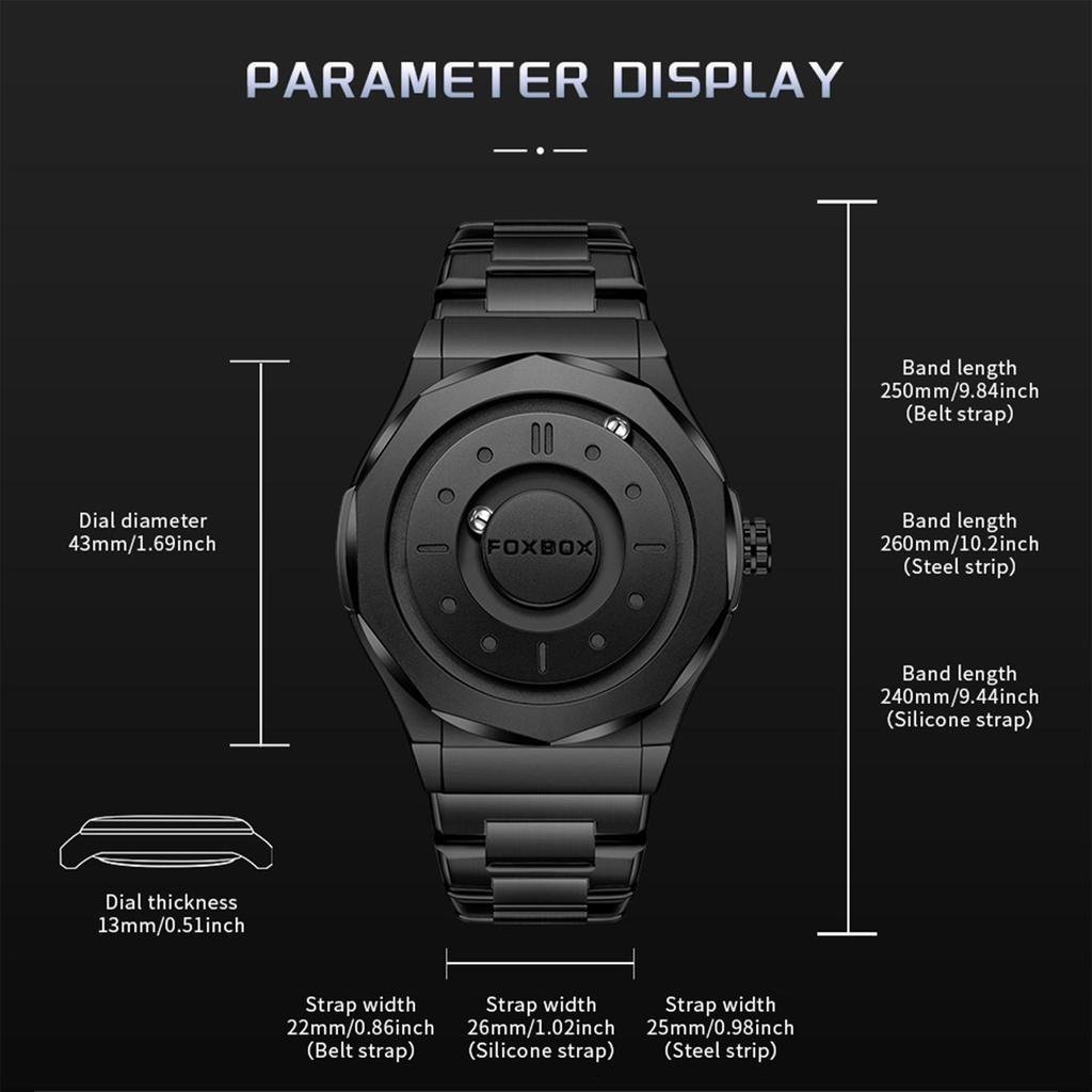 LIGE New Magnetic Watch FXOBOX Creative Personality Men's Quartz Watch Fashion cCasual Sports Men's Watch