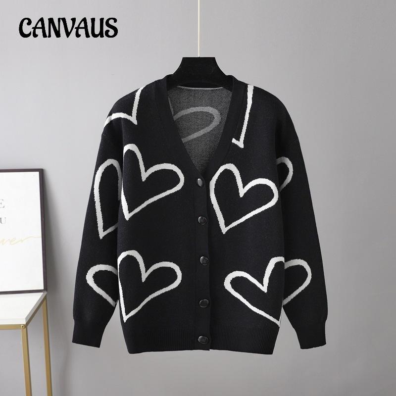 Autumn and Winter Women's Knitted Cardigan Sweater Love Short Cardigan Jacket