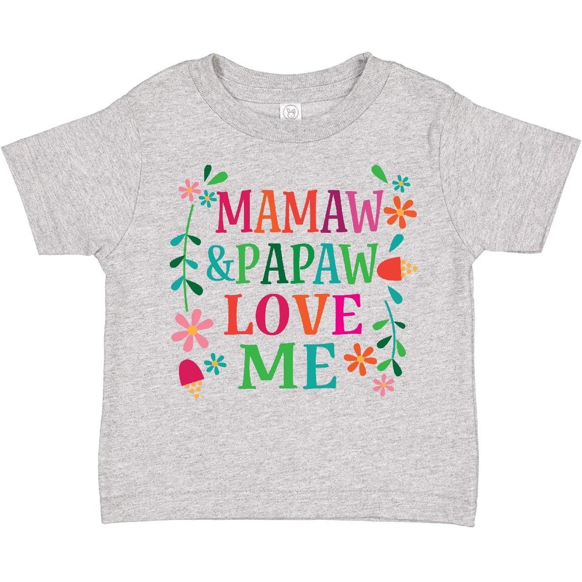 Inktastic Mamaw And Papaw Love Me Toddler T-Shirt Girls Clothing Shower Apparel 100