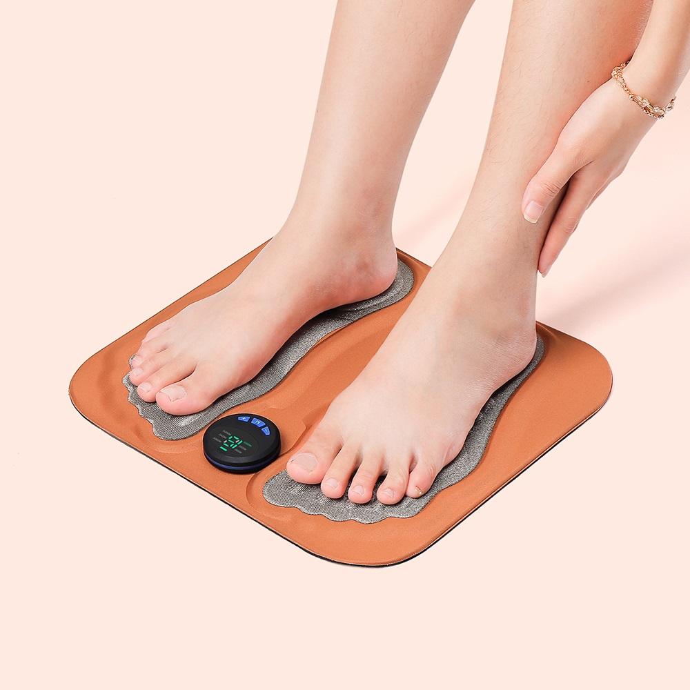 3D Smart Rechargeable Foot Massage Pad EMS Remote 6 Modes 15 Levels Electric Foot Massager Improves Blood Circulation Relax Muscles Slim Legs Unisex