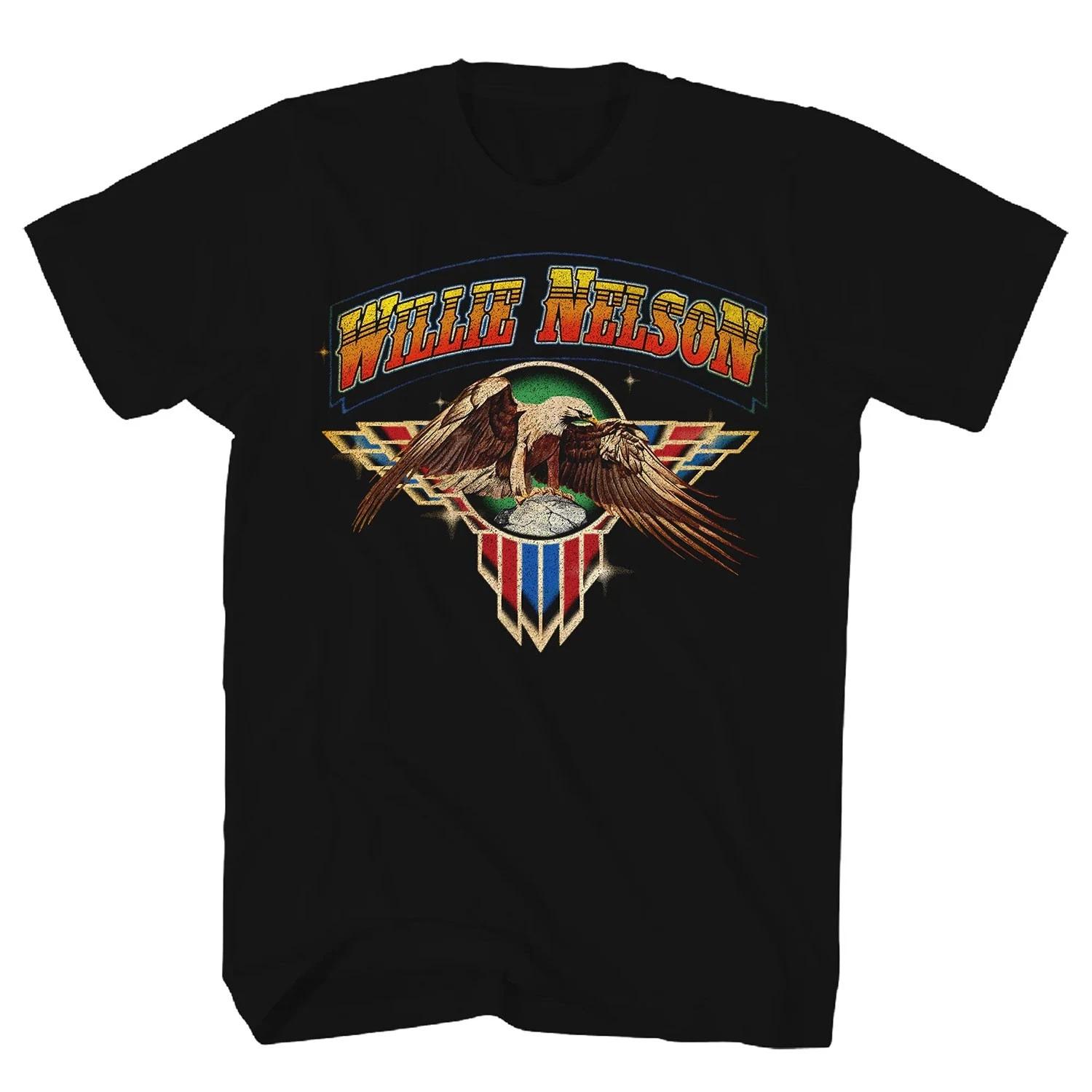 Men s Willie Nelson Eagle Emblem T-shirt X-Large Black L