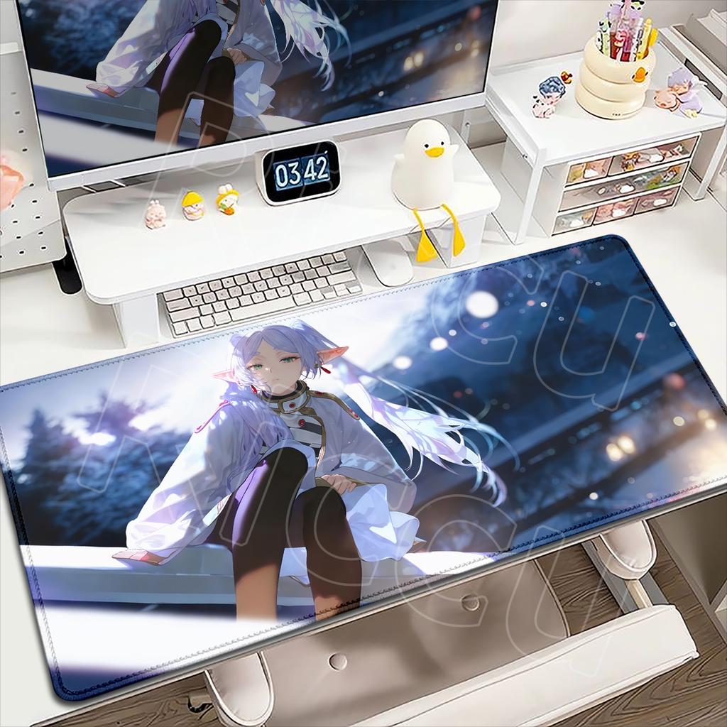 HD Printing Frieren At the Funeral Mousepads Anti-Slip Rubber Bottom Mousepad Large Size Esports Games Office Desk Pad Table Mat