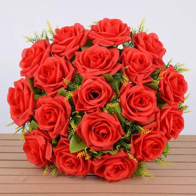 18 Heads Real Happy Flower 9 Colors Photography Photo Gift Natural Simulated Rose Mini Rose Flowers Decorative Home Decorative