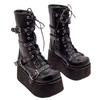 Large Size Women's Boots Punk Belt Buckle Platform Tall Boots Women's Martin Boots