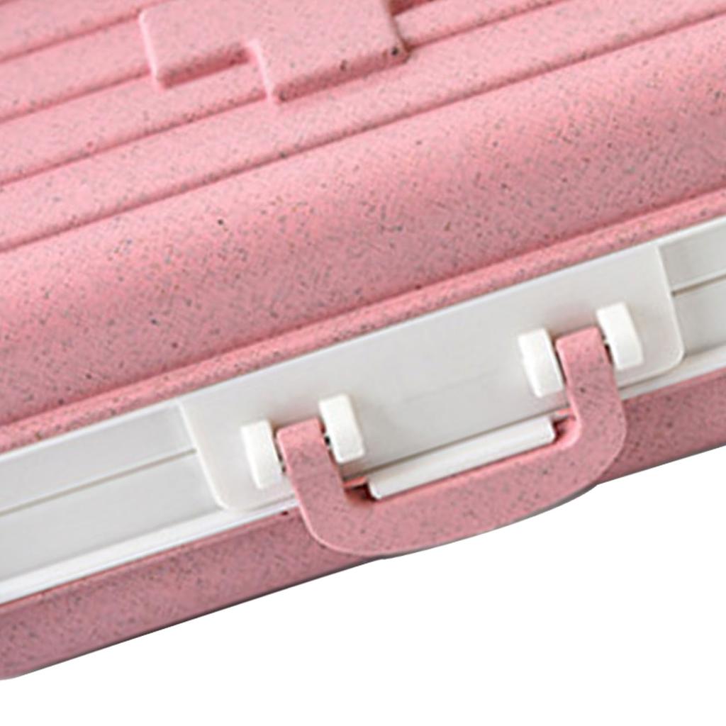 Travel Medicine Organizer Box Wheat Straw 6 Compartments Portable Biodegradable Small Medicine