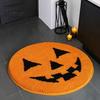 Stain Resistant Living Room Mat Halloween Pumpkin Bath Mat, Bathroom Rug with Non-slip Backing, Backing Area Soft Absorbent Black Cat for Home