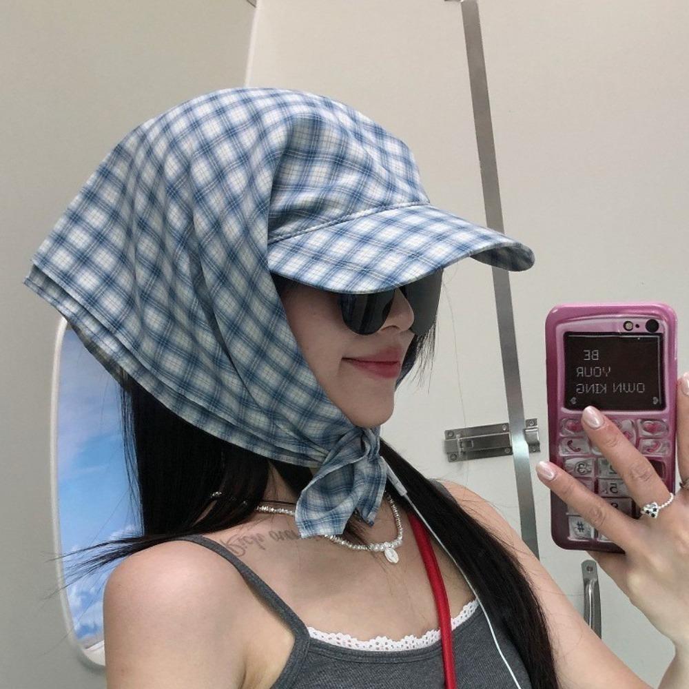 Rural Style Triangle Headscarf Hat Sunscreen Strappy Bandana Cap Headscarf Baseball Hat  Girl