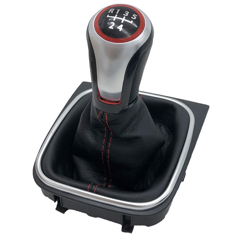 Pommeau de levier de vitesse 5/6 vitesses Soufflet Collier de soufflet Pour VW Golf 6 MK6 R20 Golf 5 A5 MK5 GTI GTD Jetta R32 A6 2004 2005 2007 2008-2014