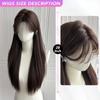 28 Inch Brown Front Lace Wigs Straight Wigs Fiber Synthetic Heat-resistant Realistic Curly Wigs Party For Women Korean Fashion