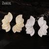 ZAKOL Luxury Elegant Folding Petal Micro-inlaid CZ Zircon Women's Stud Earrings Exquisite Versatile Banquet Jewelry Gifts