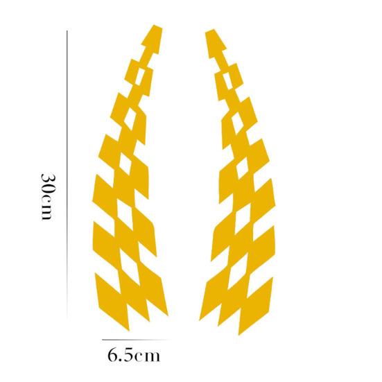 2Pcs Plaid Flag Racing Auto Aufkleber Rad Augenbraue Sicherheit Reflektierende Aufkleber Dekor