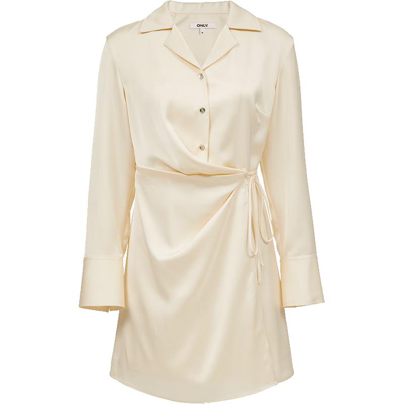 

ONLY Women s 2025 Spring Lapel Tie-Waist Shirt Dress XL