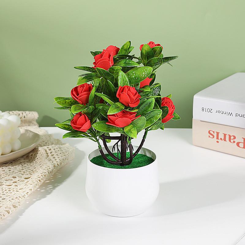 Faux Rose Flower Pot Artificial Plant For Wedding Decor And Photography Backgrounds