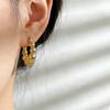 Gold Bead Ear Buckle Women'S Exquisite Retro High-End Design Sense Simple Cold Wind Fashion Versatile Earrings Ear Jewelry
