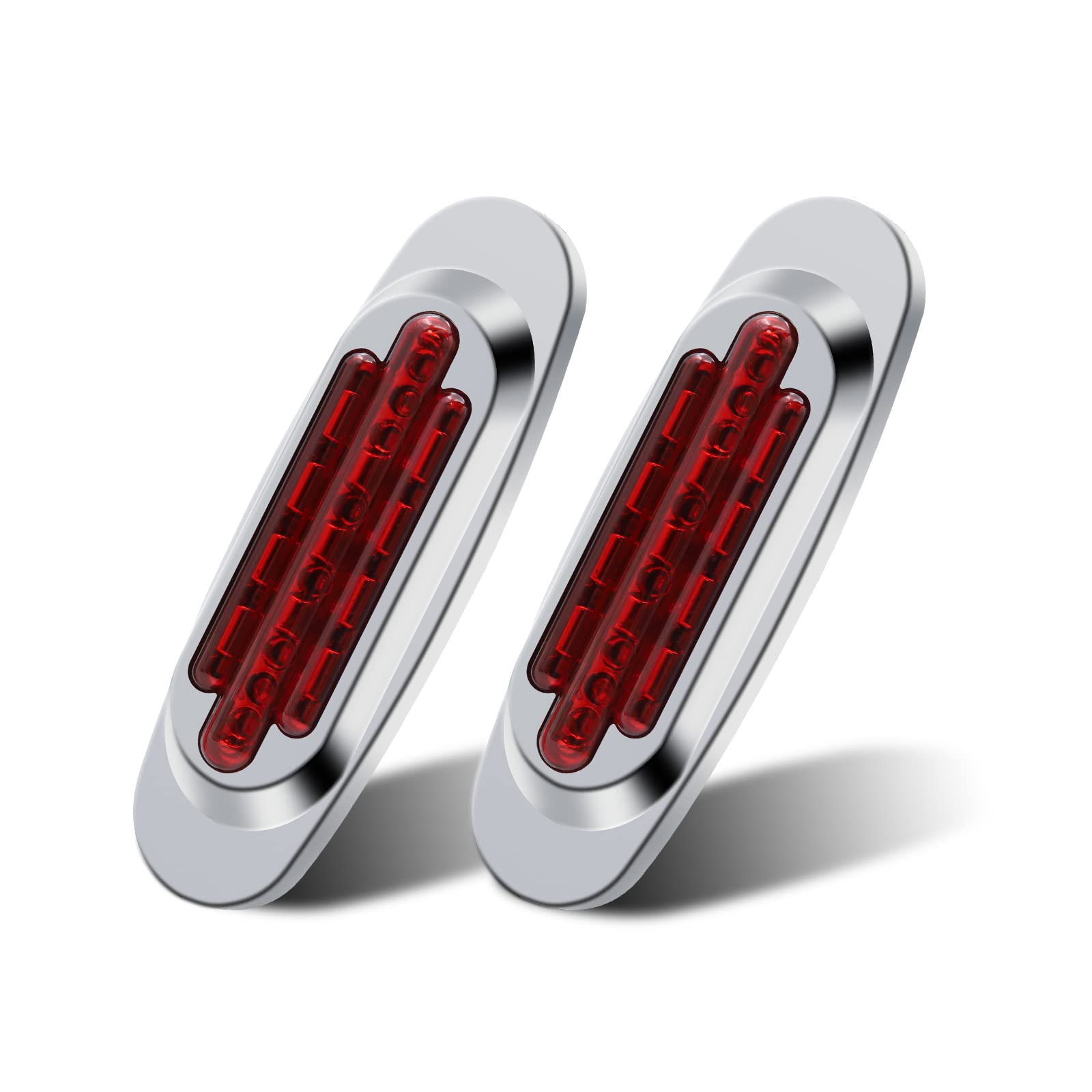 

X-STYLE Side Marker, LED 24V, Red, Hi/Lo 16 LED for Trucks, Car Width Light, Oval 16LED (24V) червоний