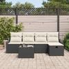 VidaXL Ensemble de canapé de jardin 6 pièces avec coussins Noir Poly Rattan 3360598