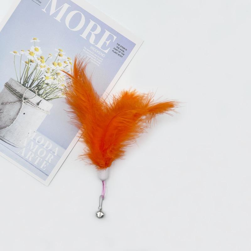 Cat Toys Cat Teaser SticksFeather BellsReplacement Heads Pet Plush ToysCat Teasing Gadgets and Pet Toys for Relieving Boredom