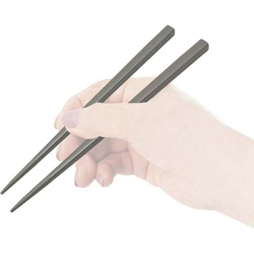 Skater 21cm Chopsticks and Chopstick Case Set, Antibacterial, Charcoal Gray, for Adults and Men, ABC45AG-A