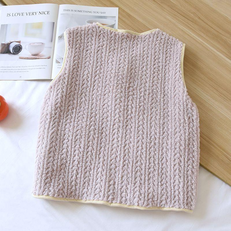Padded Vest Thickened Women Winter Sleeveless Tops Vest Oversize Solid Color Casual V-neck Vest