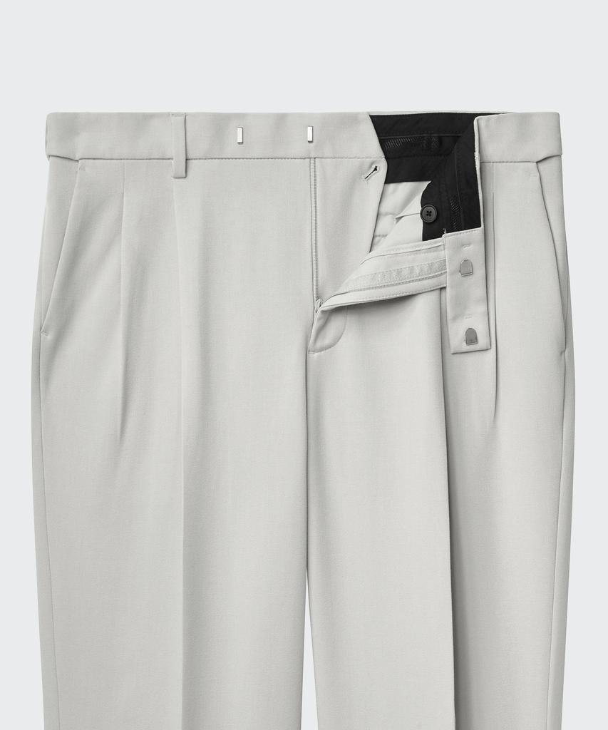 MUSINSA STANDARD Real Wide Hidden Banding Slacks [Dusty Cream]