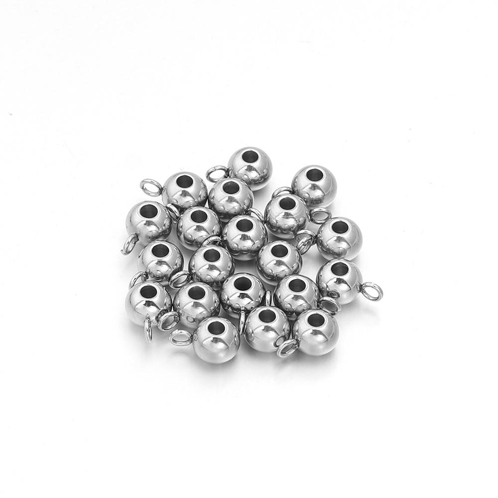 10-20 stuks/partij Roestvrij Staal Spacer Kralen Hanger Charms Sluitingen Oogjes Grote Gat Kralen Voor Sieraden Maken DIY Accessoires