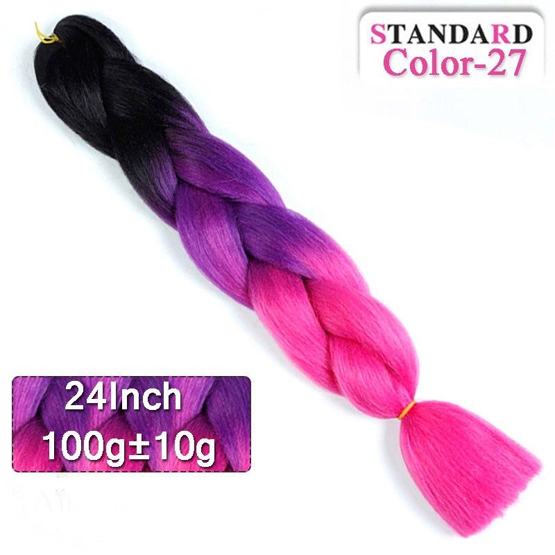 LUPU 60CM Synthetic Hair Extension Big Braid Braid Long Gradient Pink pPurple Blonde Party Wig Hair Extension Braid