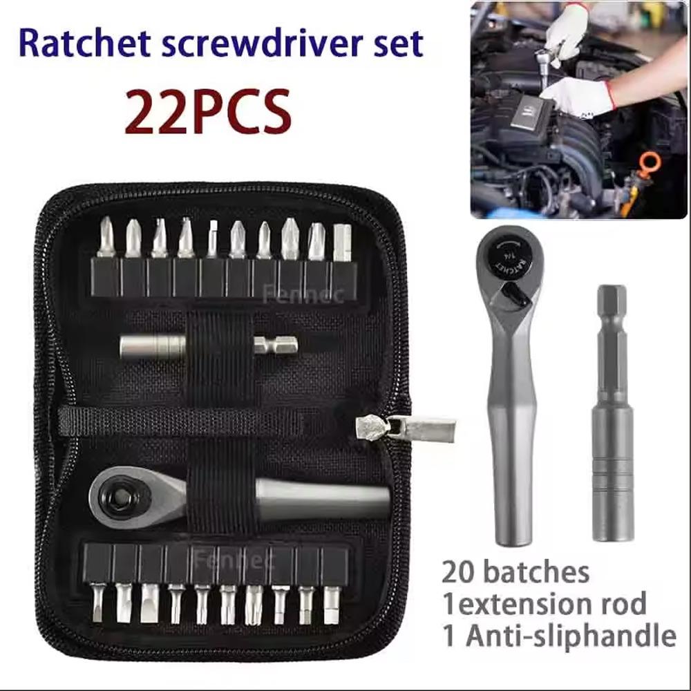 Auto Repair Tool Kit, Ratchet Wrench Socket Combination Sleeve Repair, Multifunctional Right Angle Screwdriver Kit