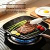 Qiwei Striped Cast Iron Steak Frying Pan