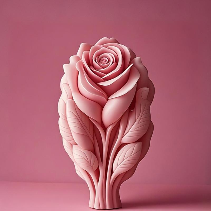 Hand Holding Flower Silicones Mould 3D Flower Candle Molds Casting Mould Epoxy Resin Molds Plasters Molds