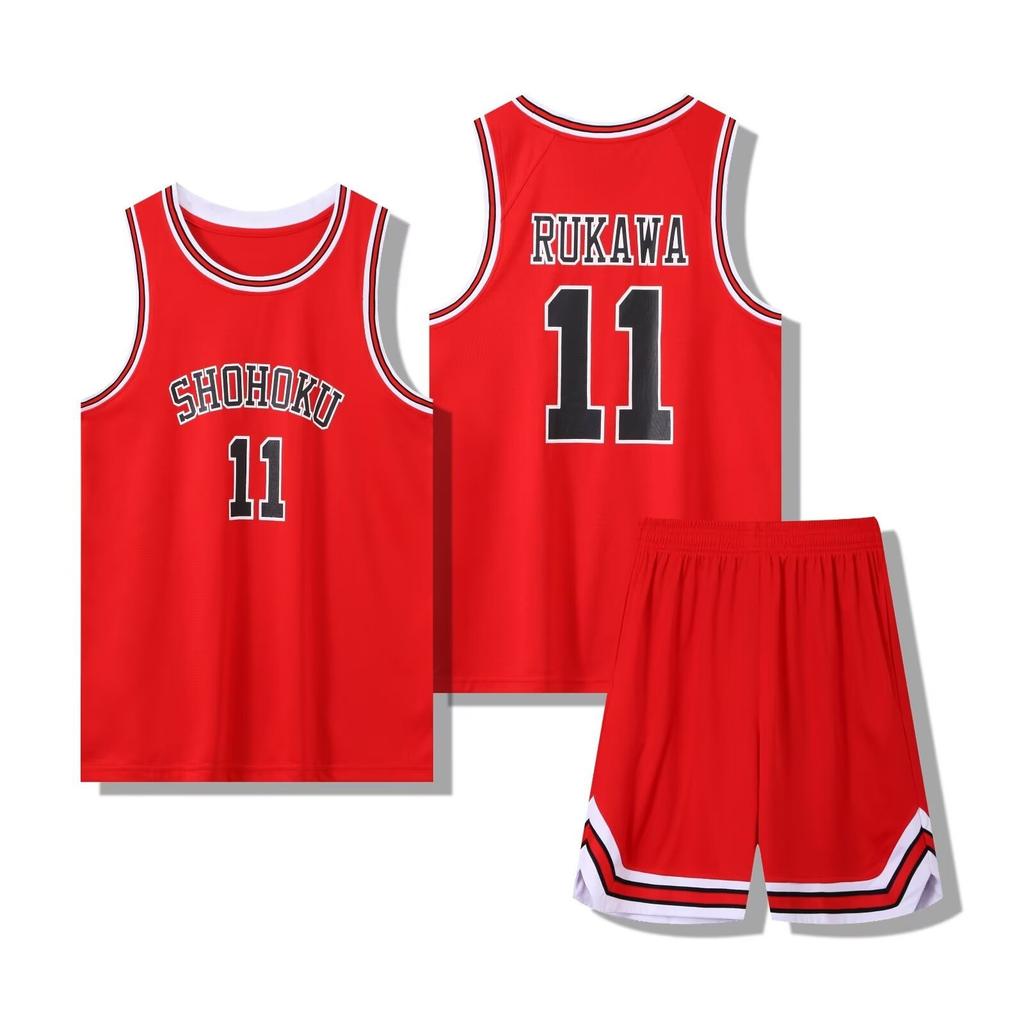 Anime Shohoku School Basketball Team Jersey 1-15 Cosplay Costume Sakuragi Hanamichi Rukawa Jersey Sports Wear Uniform Vest