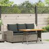 VidaXL Canapé de jardin 3 places coussins et table gris résine tressée, canapé d'extérieur, canapé de jardin 3 places, 4103856