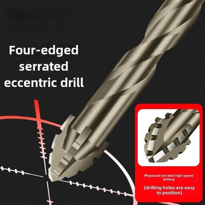 Full Size Serrated Eccentric Drill Bit Kit For Masonry Installation Ceramic Glass Concrete Crosses Bit Drilling Tool