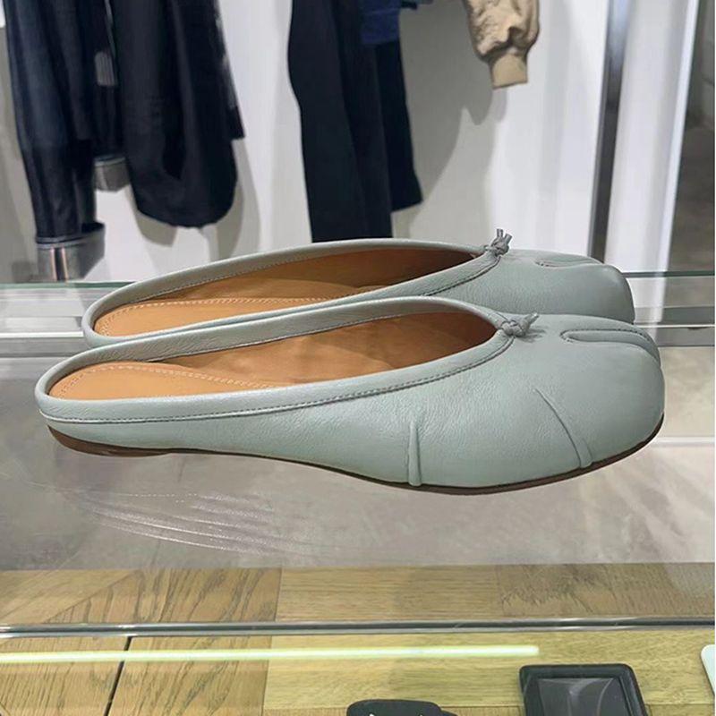 Damen-Hausschuhe mit geteilter Zehenpartie, Tabi, Ninja, flache Schuhe, runde Zehenpartie, flache Lazy Slipper zum Hineinschlüpfen, Boot, Slingback, Pantoletten, weiche Halbschuhe