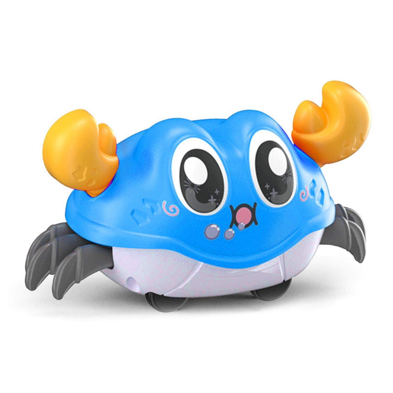 Игрушка-краб для детей с механизмом оттягивания Интерактивная игрушка для лежания на животе Мультяшное животное Милый ползающий краб Игрушка для малыша