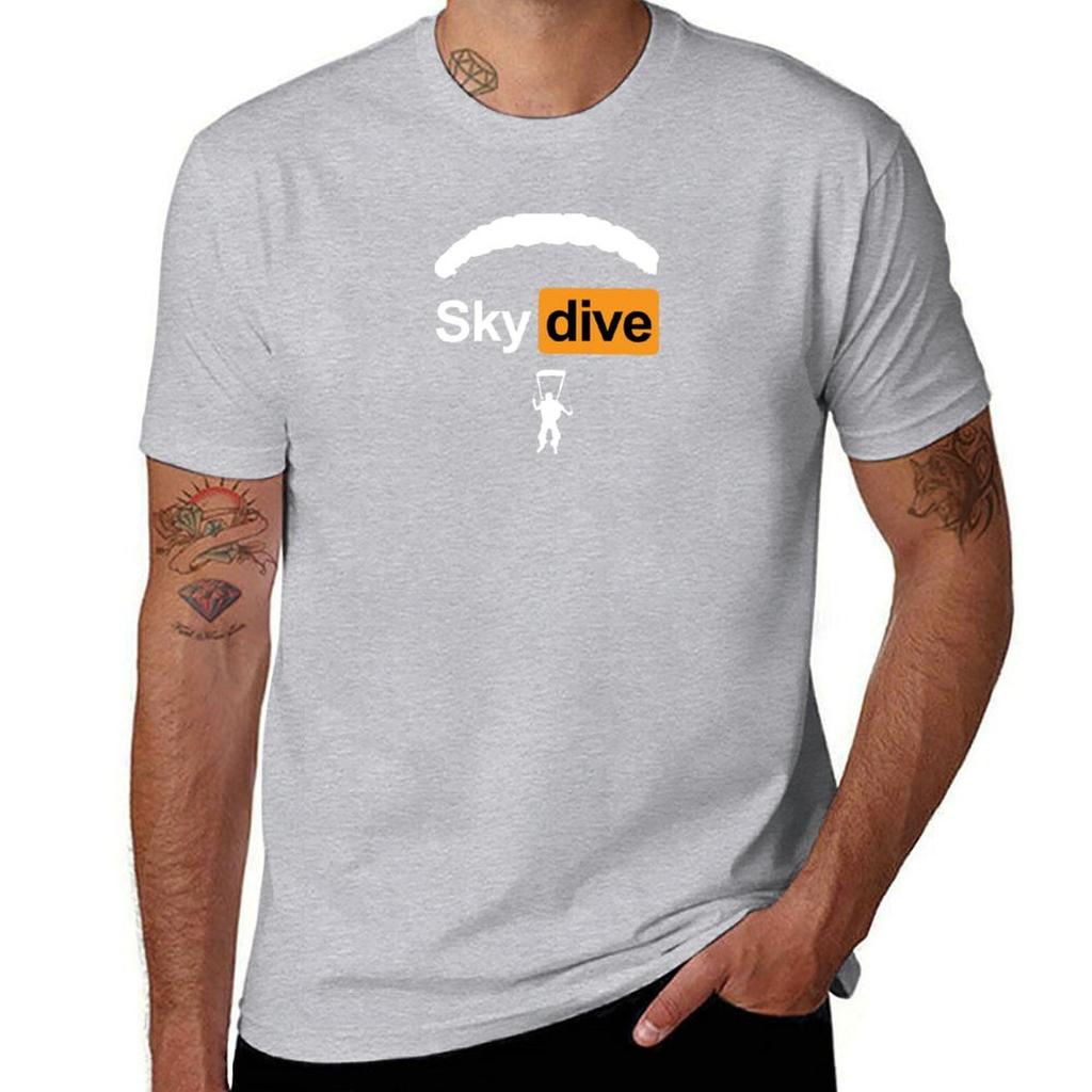 Skydive Design - Skydiving - Large parachute T-Shirt quick drying anime clothes anime workout shirts for men