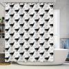 Black Cat Shower Curtain Waterproof Bathroom Decor Simple Modern Design Home Decoration White Color Black Cats Pattern