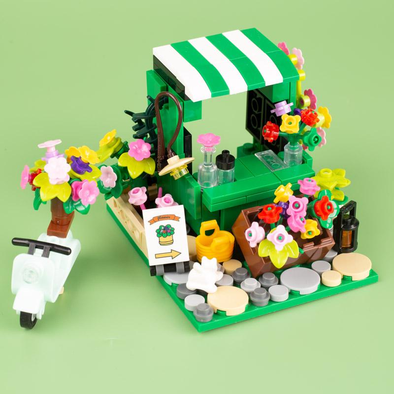 MOC Bricks Accessories City Supermarket Shop Store Building Blocks Street View Drink Food Vegetable Food Dessert Blocks Printed