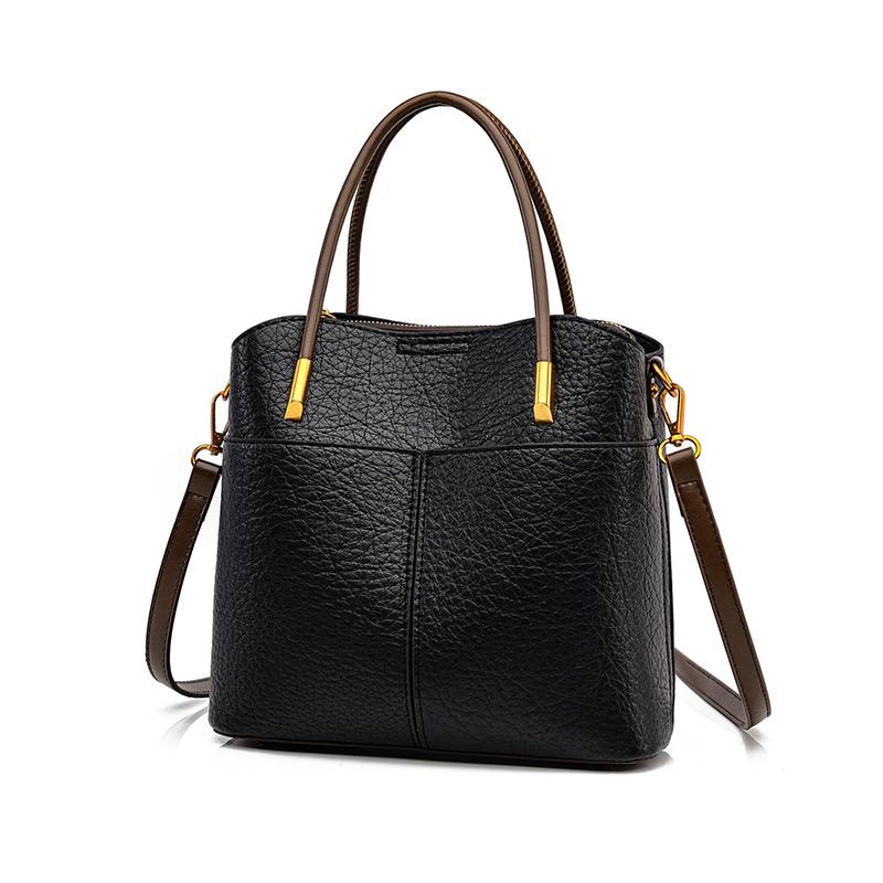 Women's PU Leather Tote Bag, Vintage Brown Bucket Handbag, Small Capacity Shoulder Crossbody Bag, Casual Daily Commuter Bag for Work Shopping Travel