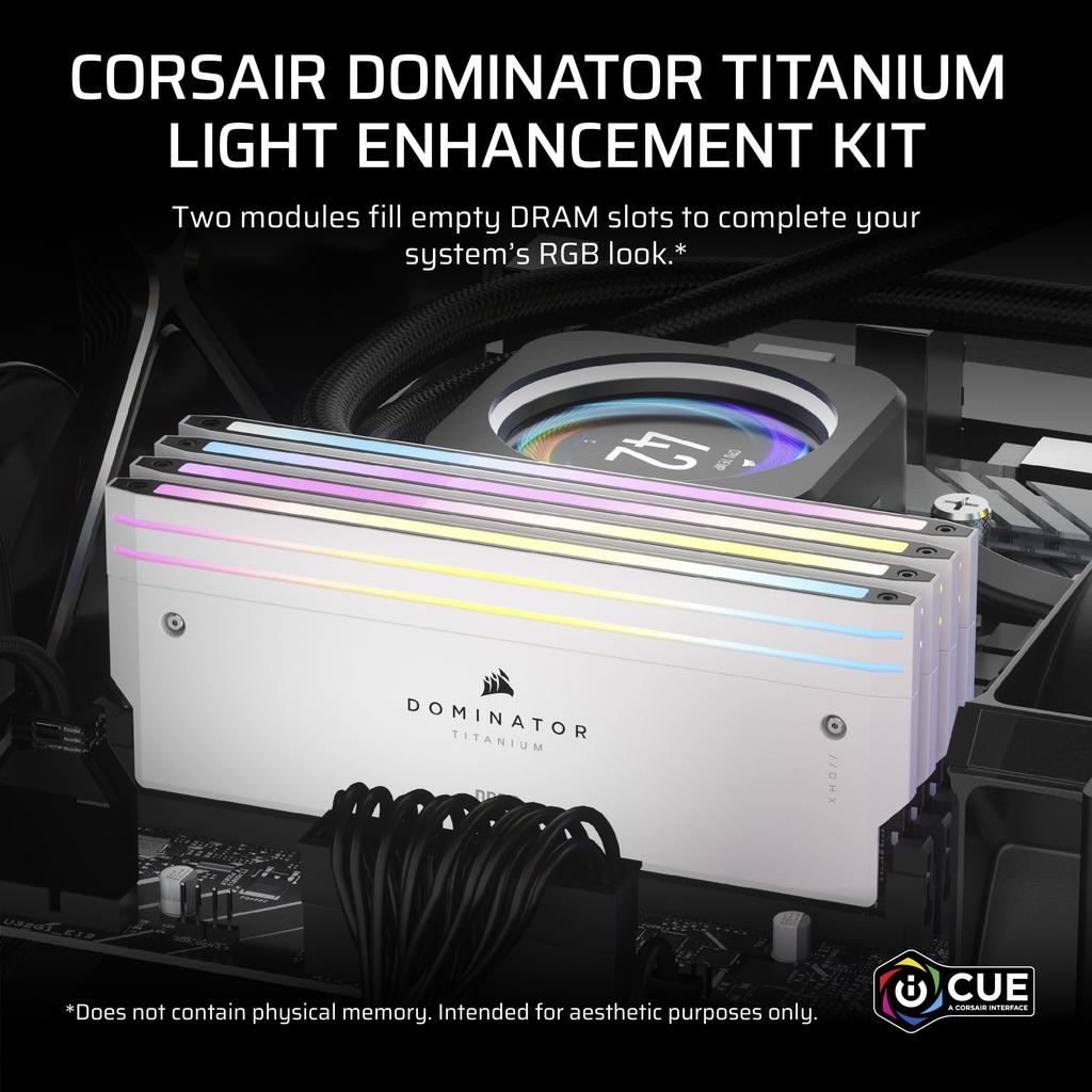 CORSAIR DOMINATOR Titanium DDR5 RGB Light Enhancement Kit - 2 Modules - 0GB RAM - CORSAIR iCUE Compatible - White