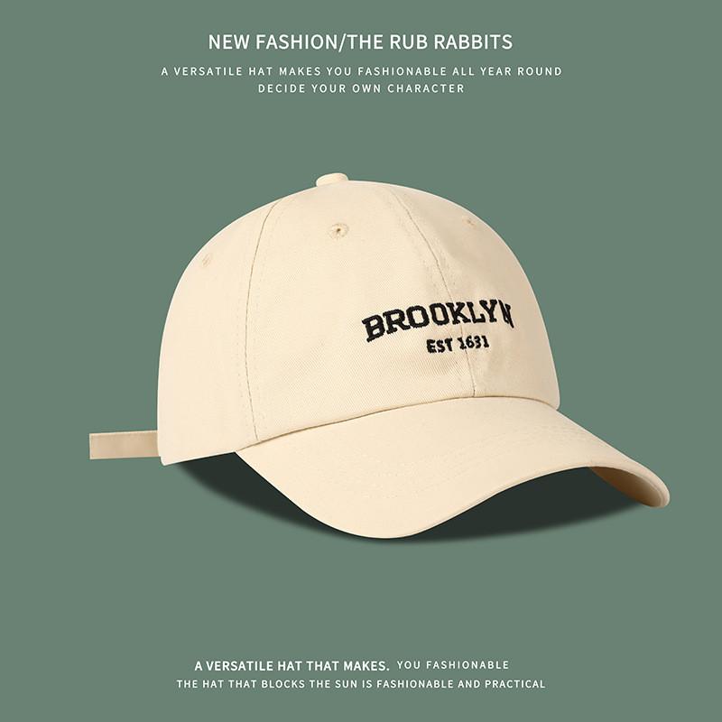 

Fashion Style Baseball Cap With Embroidered Letters Sunshade For Women And Men бежевый