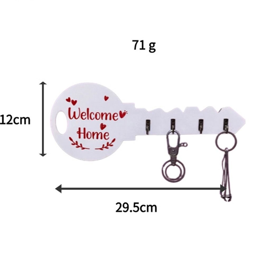 Wall Mounted Wall Storage Hook Creative Clothes Hanger Key Wooden Frame Key Holder