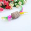 New Pet Cat Bell Feather Dumbbell Fun Cat Stick Toy Eco-friendly Corrugated Claw Grinding Toy