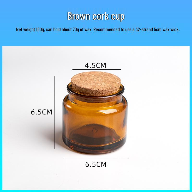 Transparent Green Tea Scented Candle Holder with Cork Lid - High-Temperature Resistant Glass