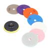 7Pcs Diamond Polishing Pads Wet Dry Polish Kit Grit 1Pc Backer Grinding Granite Marble 4in