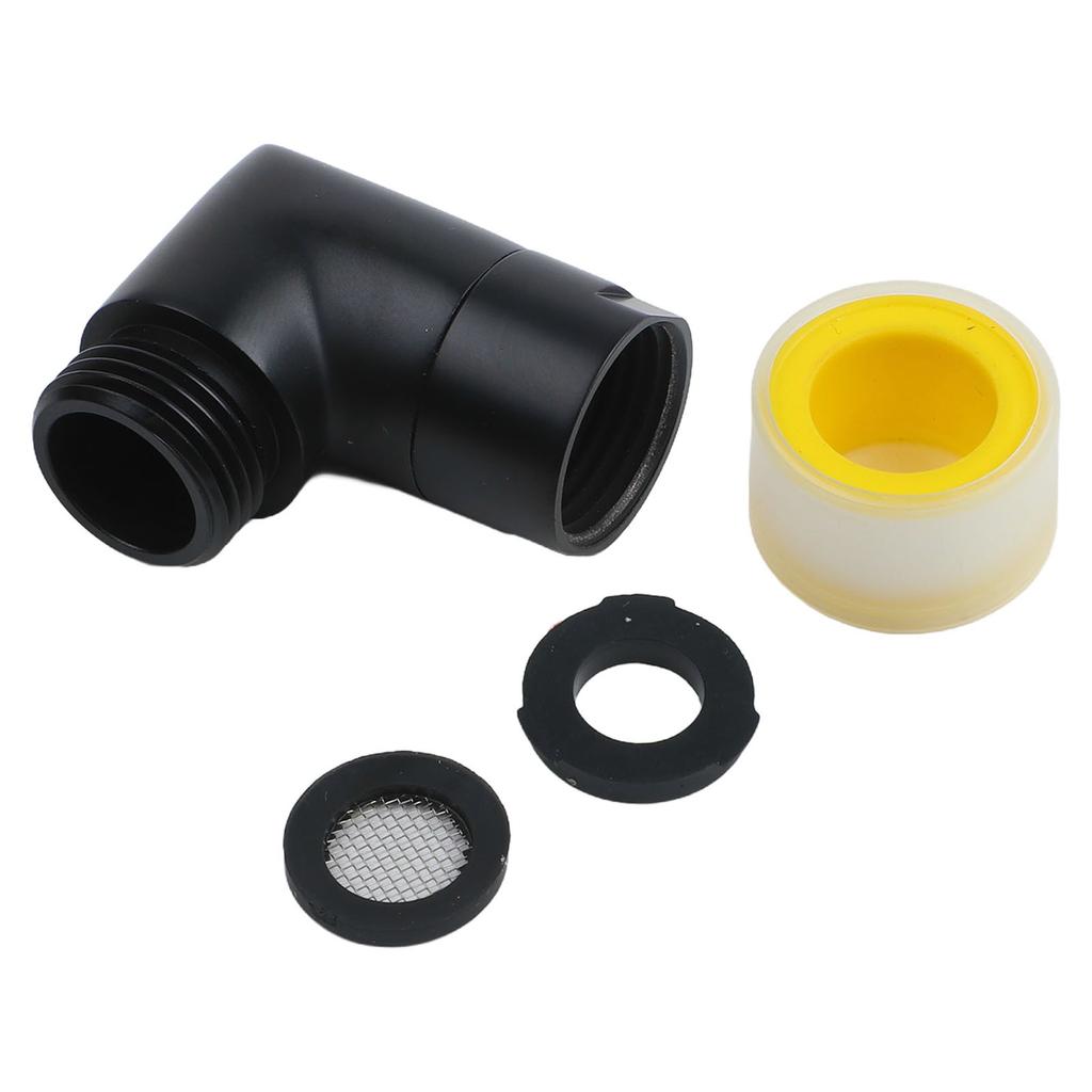 Enkel installasjon Svart dusjarmatur G1/2 Dusjtilkobling Dusjalbue