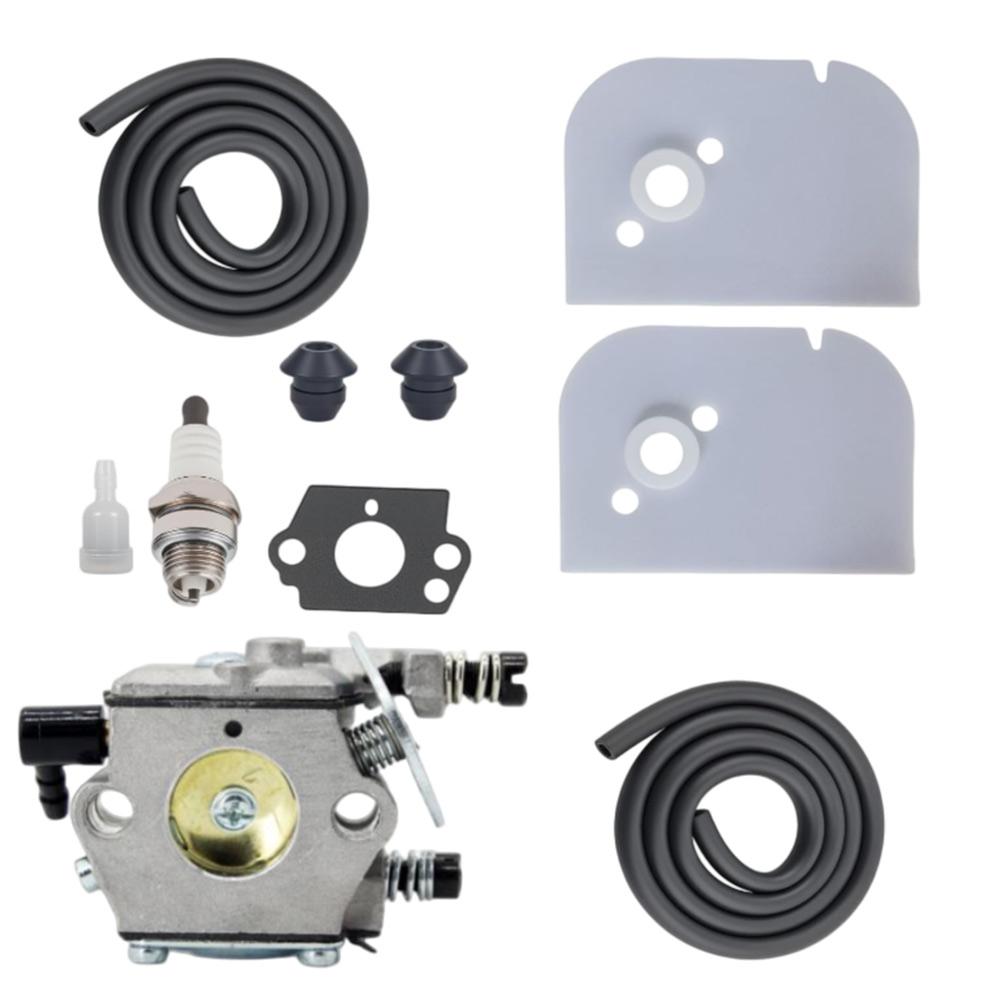 Carburetor Restoration Kit Compatible with Chainsaw 009 and 010 with Sparkplug Air Filters Fuel Pipes Oil Filter and Gasket